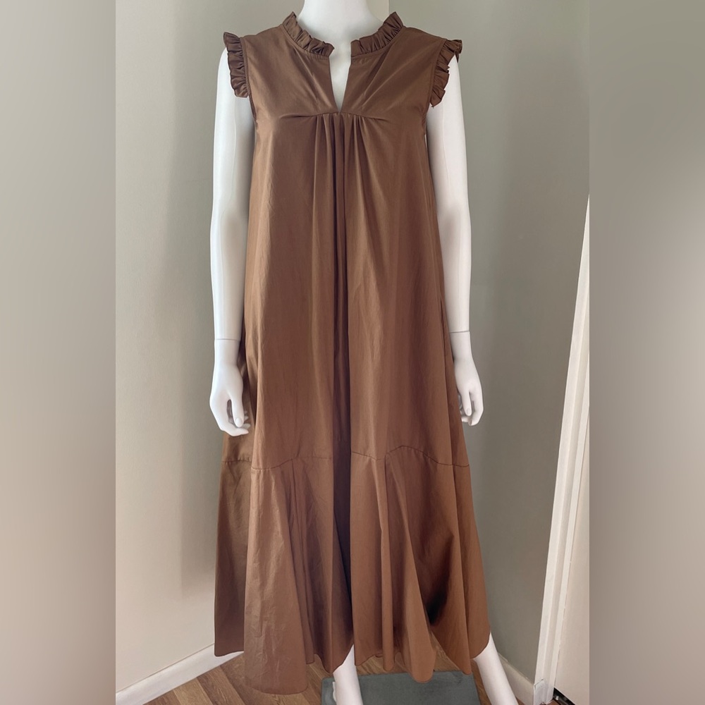 Chepe Italy Brown Tiered Dress- POCKETS!